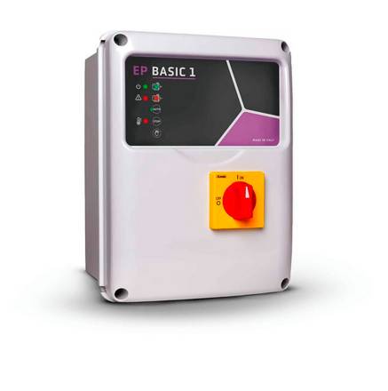 EBARA EP BASIC — електронна шафа керування для одного або двох однофазних чи трифазних електричних насосів